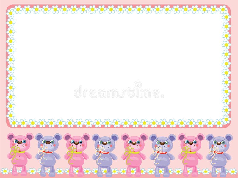 Birthday background with bears