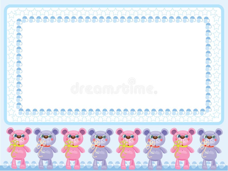 Birthday background with bears