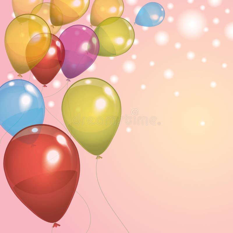 Birthday Balloon Background Stock Vector Illustration Of Celebration Blue