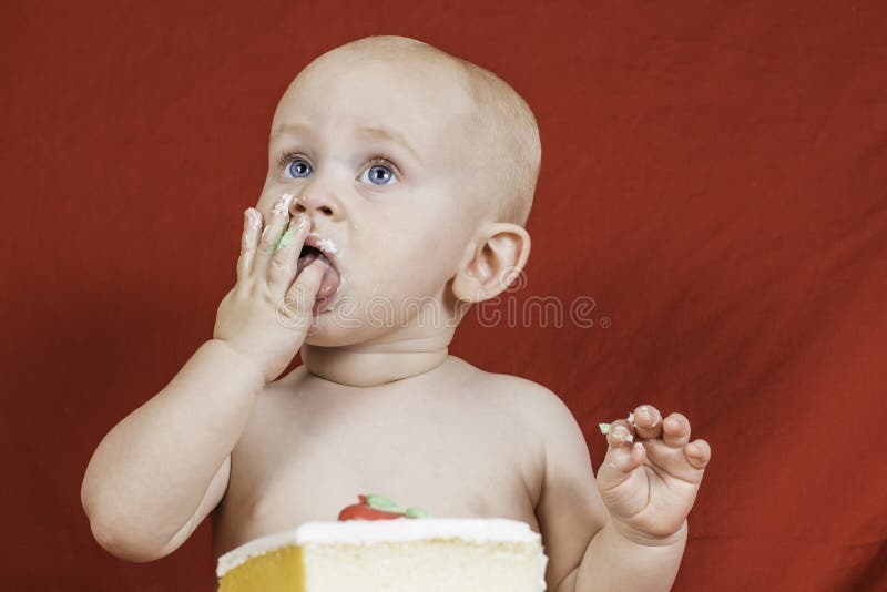 Birthday Boy Eating Cake stock photo. Image of beautiful 43124112