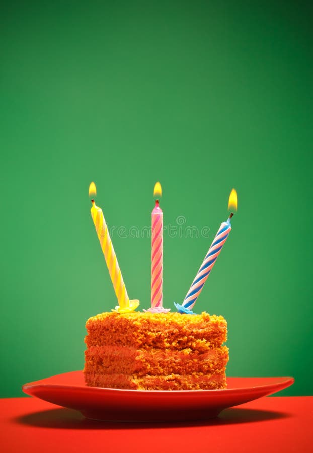 Birthday Cake and Candles stock photo. Image of icing 3259150