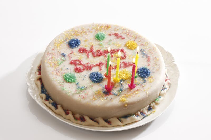 Birthday Cake with Burning Candles Stock Image Image of burning, close 50481261