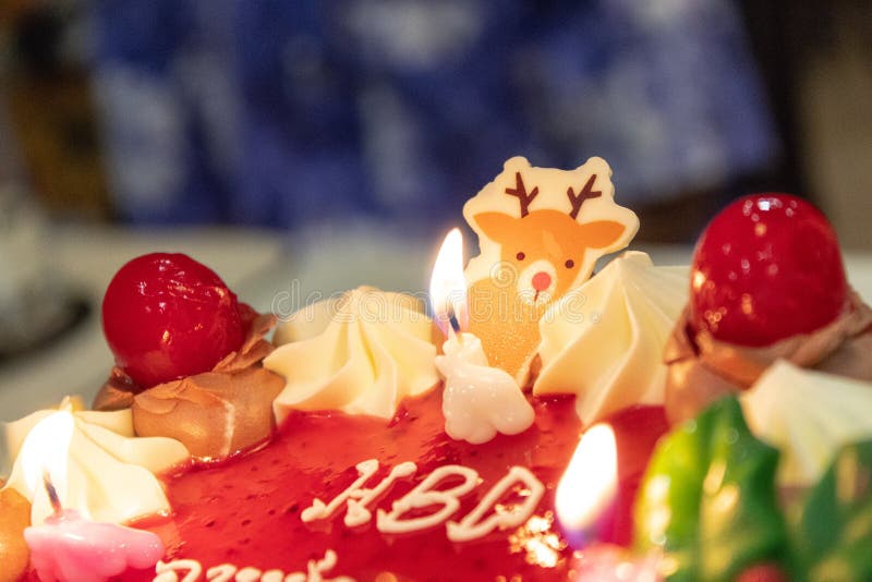 Birthday Cake at Candle Light royalty free stock photos Birthday Cake at Candle Light royalty free stock photos