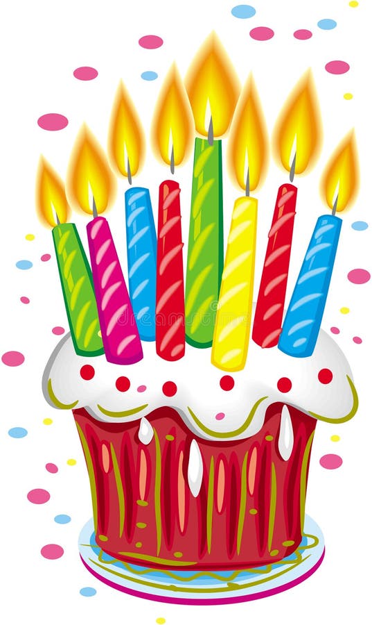 Birthday cake candles ελεύθερη απεικόνιση δικαιώματος