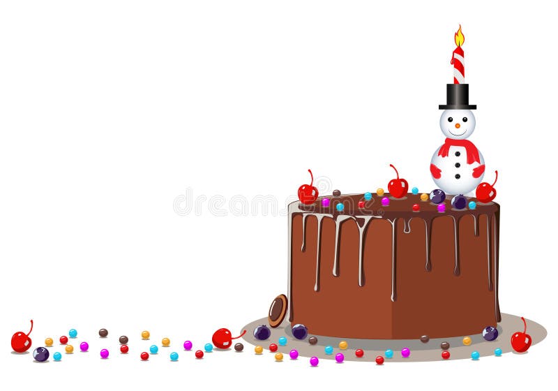 Birthday cake with candles , birthday party elements. Happy Birthday vector illustration