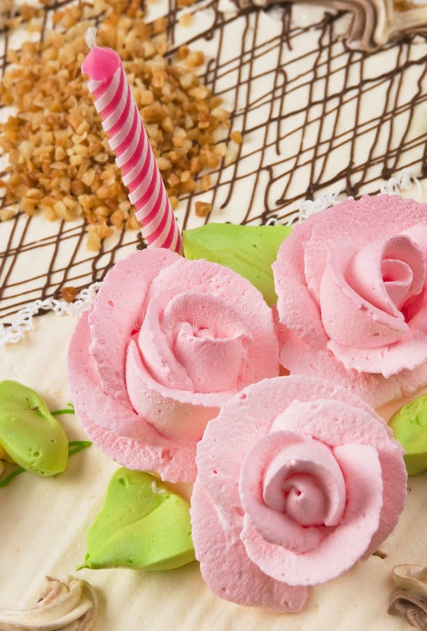 Birthday cake with candles. Isolated on white background royalty free stock images Birthday cake with candles. Isolated on white background royalty free stock images