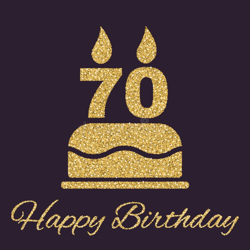 the-birthday-cake-with-candles-in-the-form-of-number-70-icon-birthday-symbol-flat-stock-vector