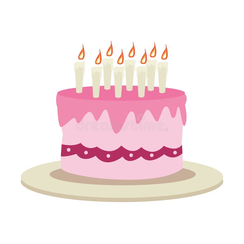 Birthday Cake With Candles Icon Stock Vector Illustration of event