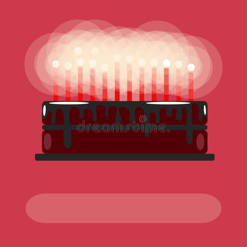 Birthday cake with candles. On a pink background. Flat royalty free illustration Birthday cake with candles. On a pink background. Flat royalty free illustration
