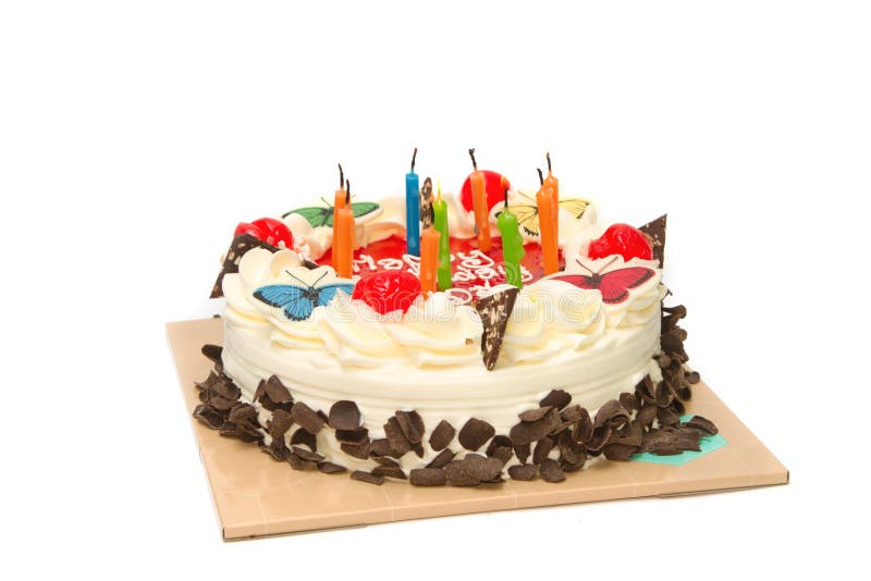 Birthday cake stock photo. Image of delicious, fire, chocolate 63899610