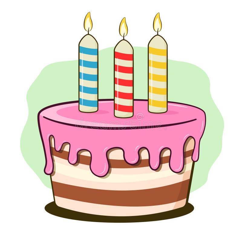 Birthday cake with candles stock vector. Illustration of candlelight