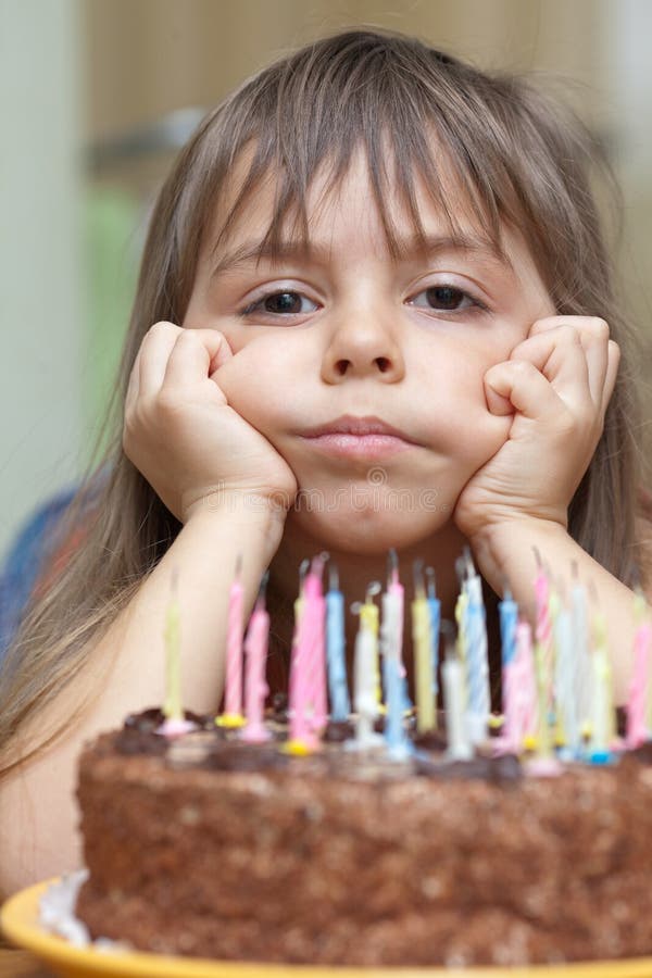 Birthday cake and a girl stock photo. Image of face, milestone 24408716