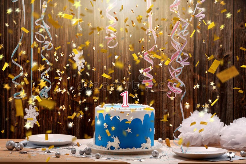 Birthday Cake With One Candle Stock Image Image of macro, copy 17345735