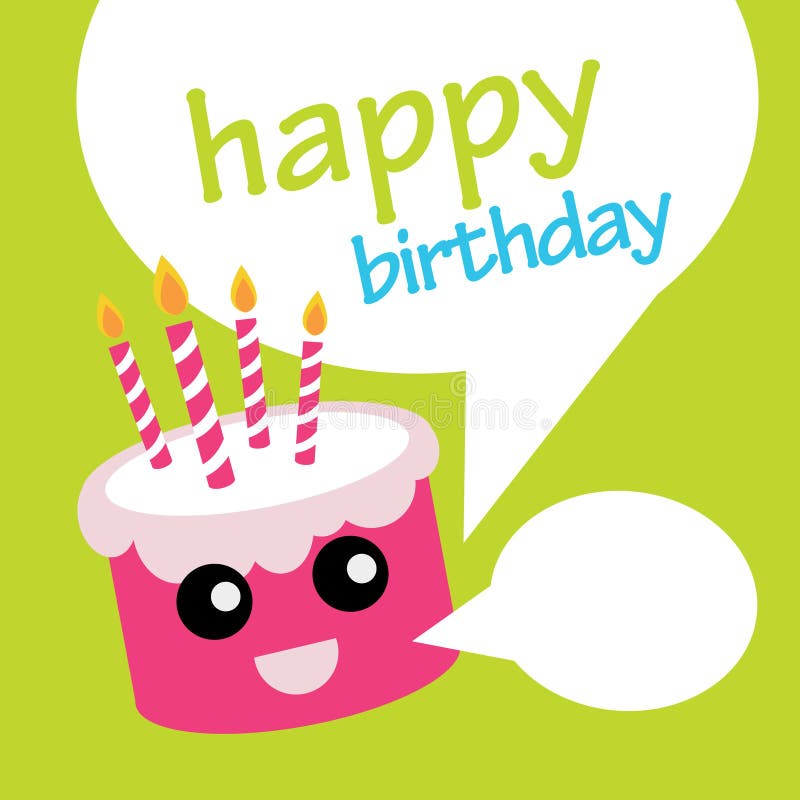 Birthday Cake with Sample Text Stock Illustration Illustration of