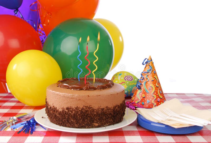 Birthday Cake with Three Candles Stock Image Image of dessert, noise