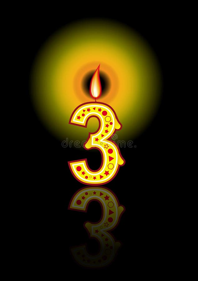 Birthday Candle 3 Black Picture. Image 3295403