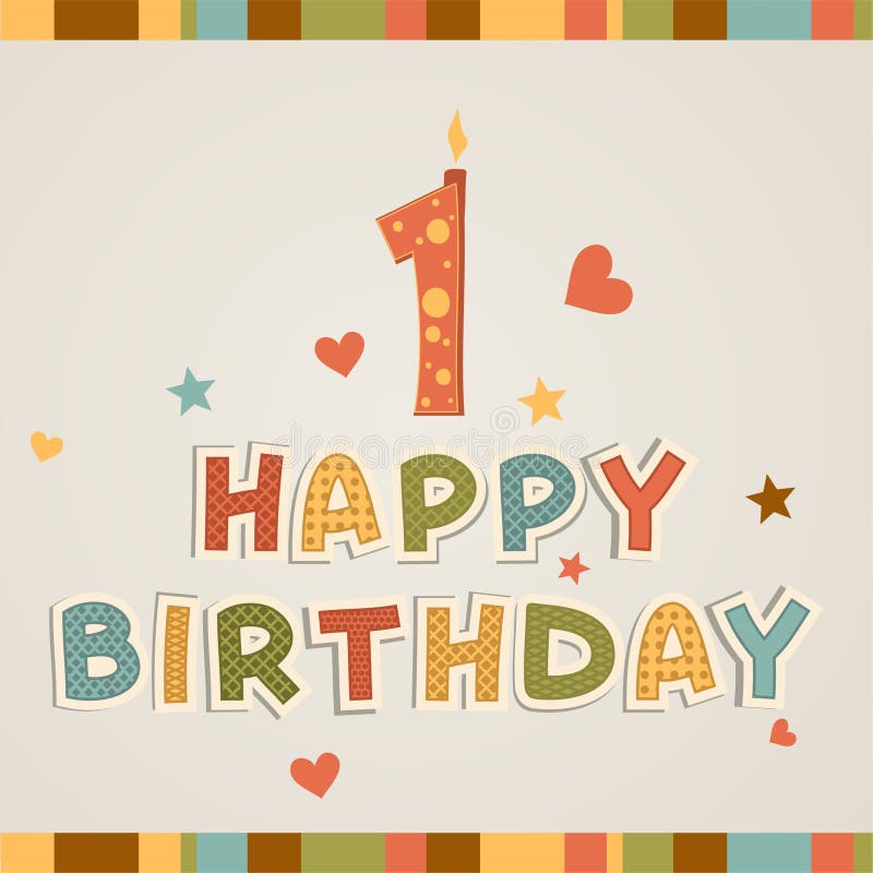 Birthday Candle Number One Stock Vector Illustration of birth