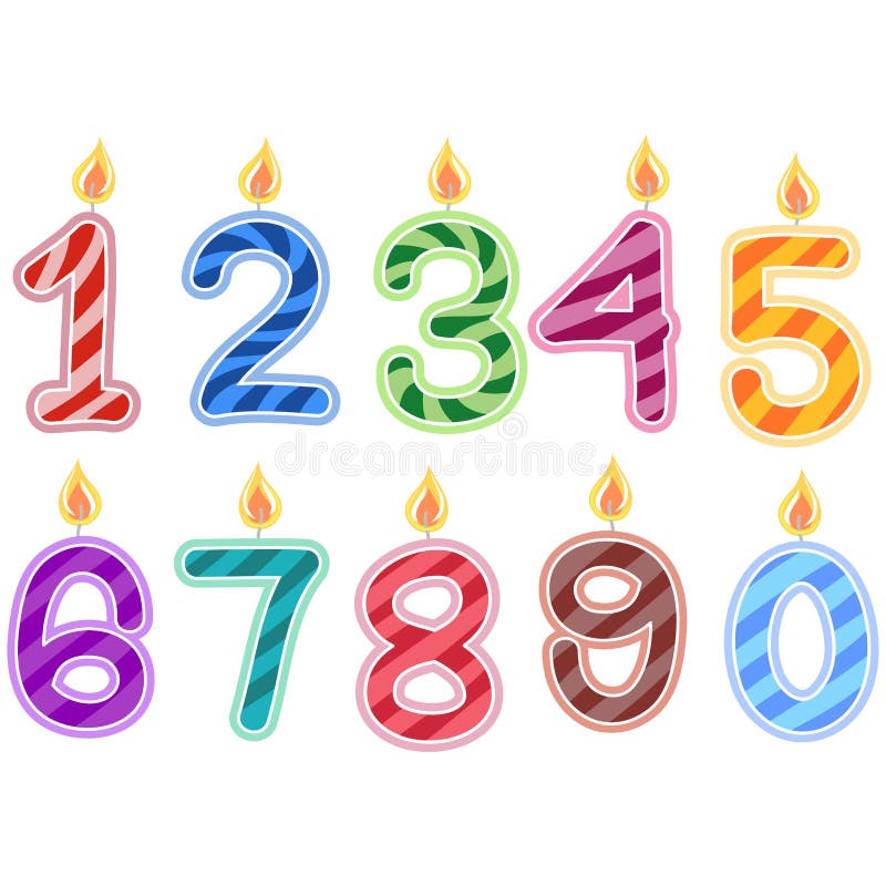 Birthday Candles Numbers stock vector. Illustration of celebration