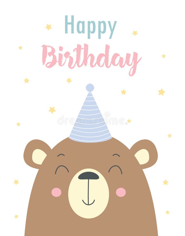 Birthday Card with Cute Dinosaur, Vector Illustration Stock Vector ...