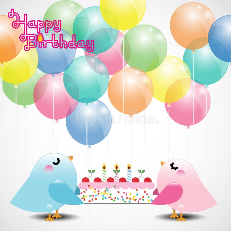 Feliz Cumpleanos - Happy Birthday in Spanish Card Stock Vector -  Illustration of bird, letters: 46941982