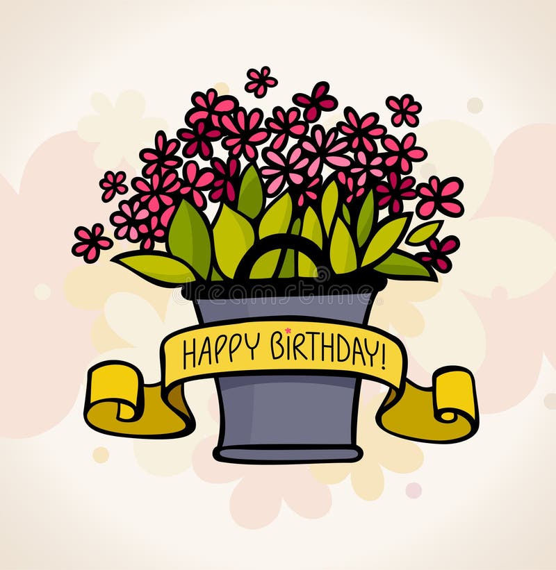 Birthday card with flower