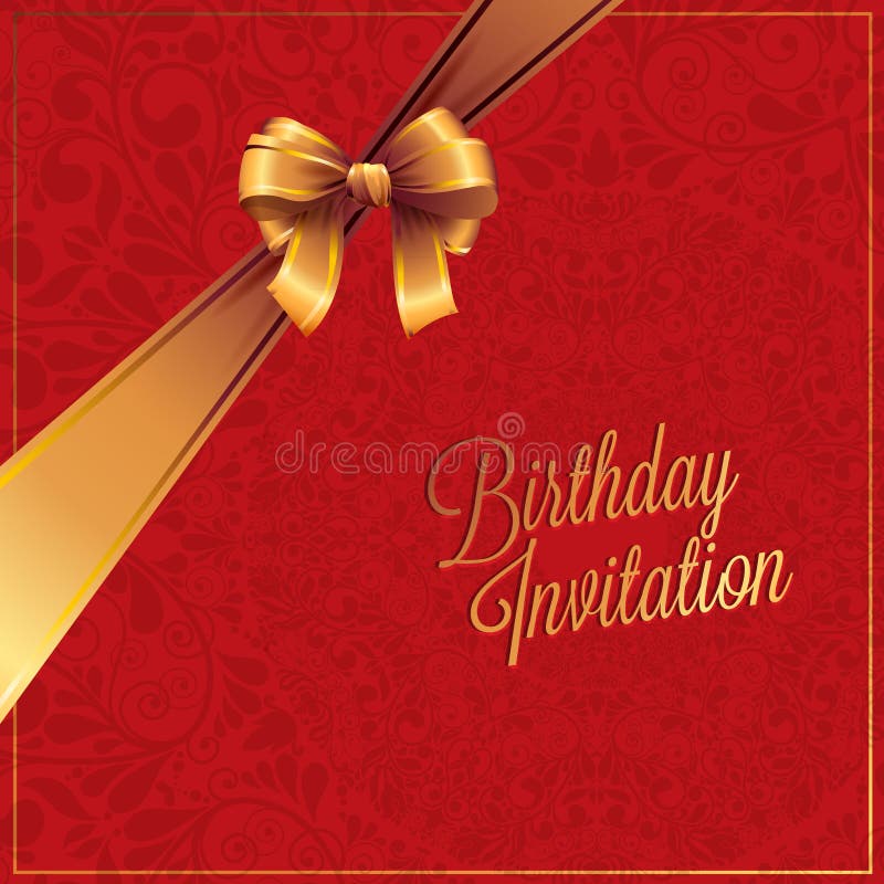 The Birthday Card and Greeting with Red Background Design Stock Vector ...