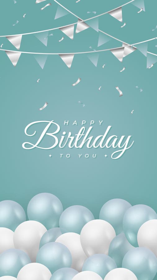 Birthday Card Using Green Tosca Color, Happy Birthday Background ...