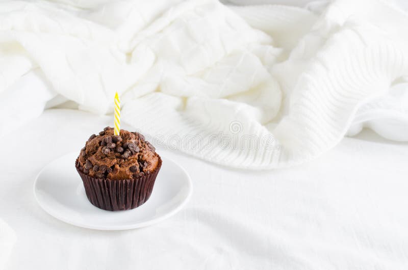 Birthday chocolate muffins or capkakes. royalty free stock photography Birthday chocolate muffins or capkakes. royalty free stock photography