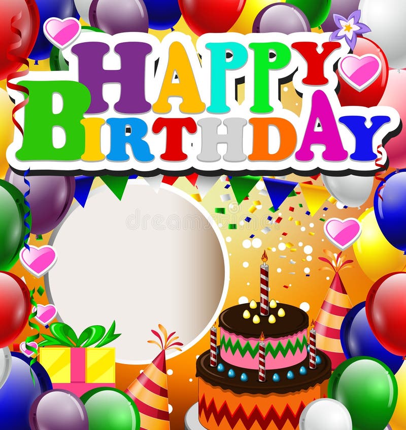 Happy Birthday with Balloons Background for You Design Stock ...