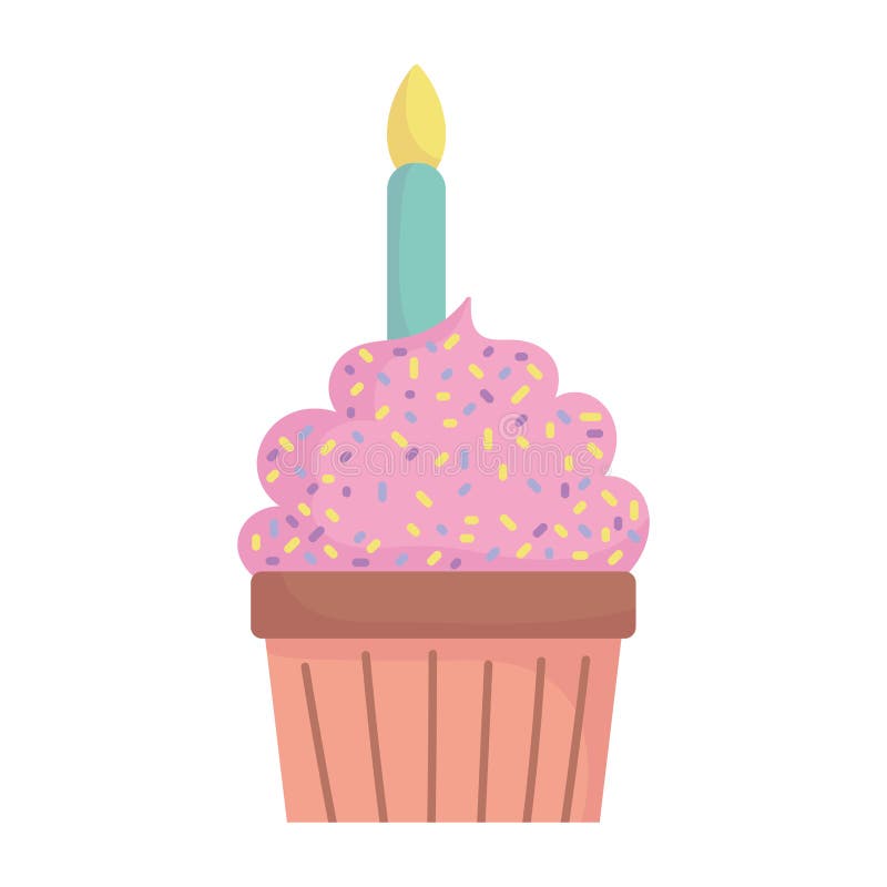 Birthday Cupcake with Candle Cartoon Icon Style Design Stock Vector - Illustration of vector, graphic: 174922518 Birthday Cupcake with Candle Cartoon Icon Style Design Stock Vector - Illustration of vector, graphic: 174922518