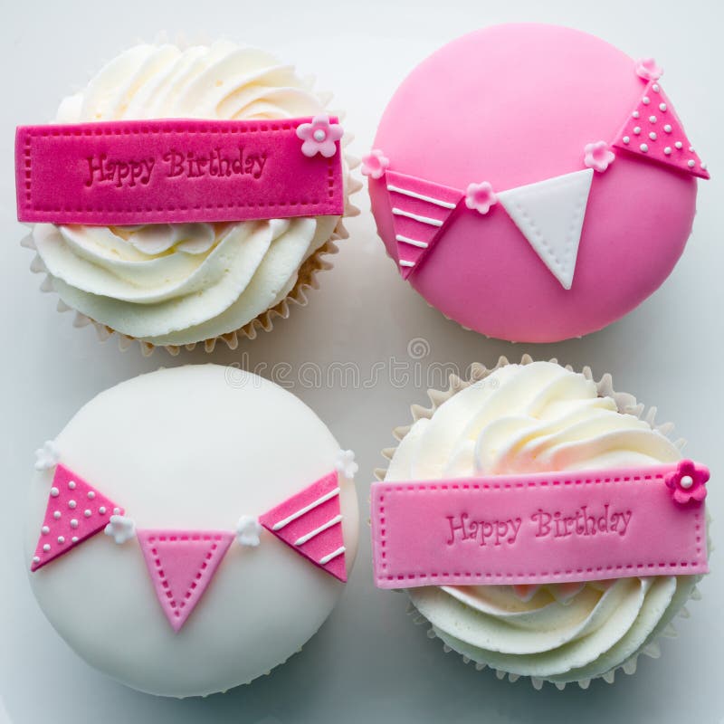 Birthday cupcakes. Cupcakes decorated for a birthday party stock photo Birthday cupcakes. Cupcakes decorated for a birthday party stock photo