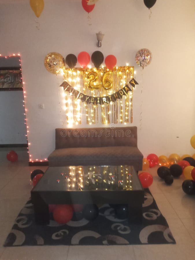 Birthday Decorations at Home Stock Image Image of birthday, shimmers