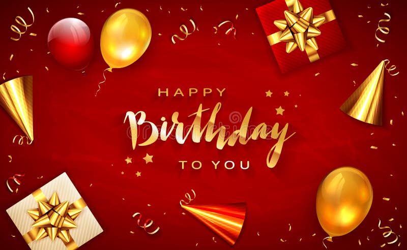 Nhiều mẫu hình nền Happy birthday background gold and red Sang trọng và ...