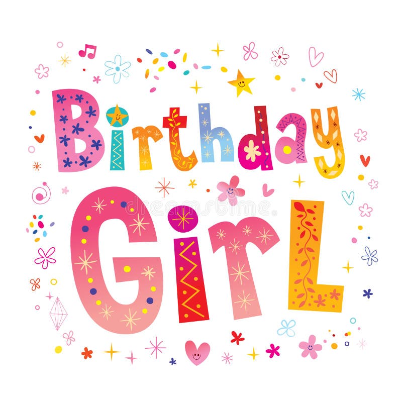 Birthday Girl Scrapbook Page Layout Stock Illustration - Illustration ...