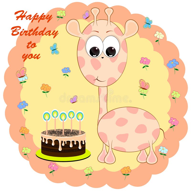 Birthday Greeting Card With Rhino. Stock Vector - Illustration of ...