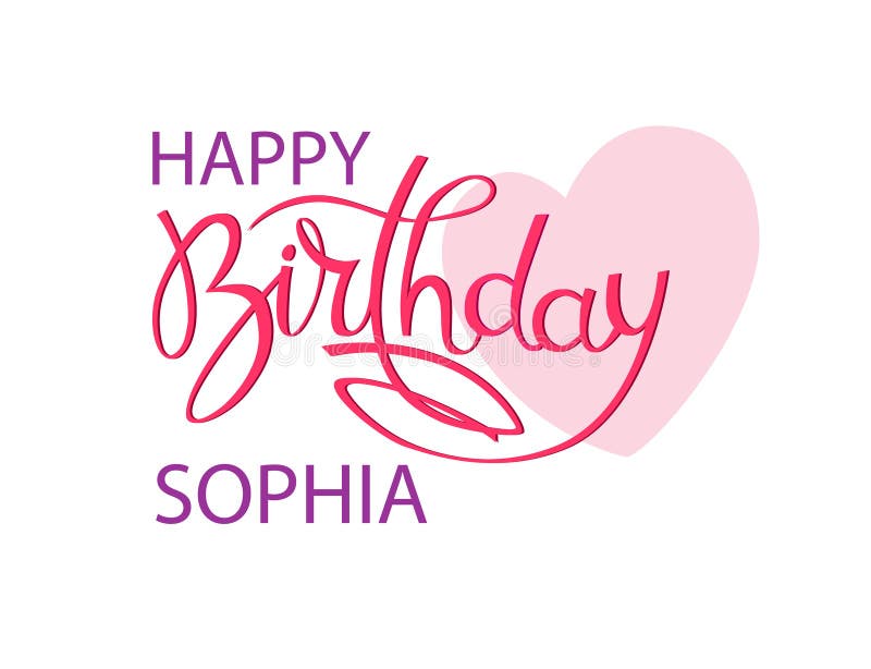 Sophia Female Name With Cute Fairy Stock Vector Illustration Of Calligraphy Isolated