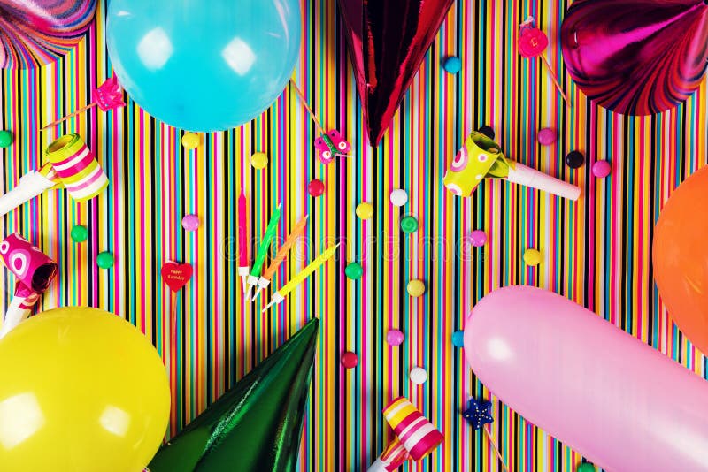 Birthday party background. top view stock photography Birthday party background. top view stock photography
