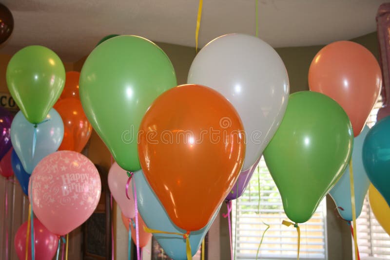 Birthday Party Balloons stock image. Image of green 145609085