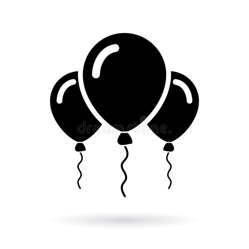 Birthday Party Balloons Vector Icon Stock Vector - Illustration of