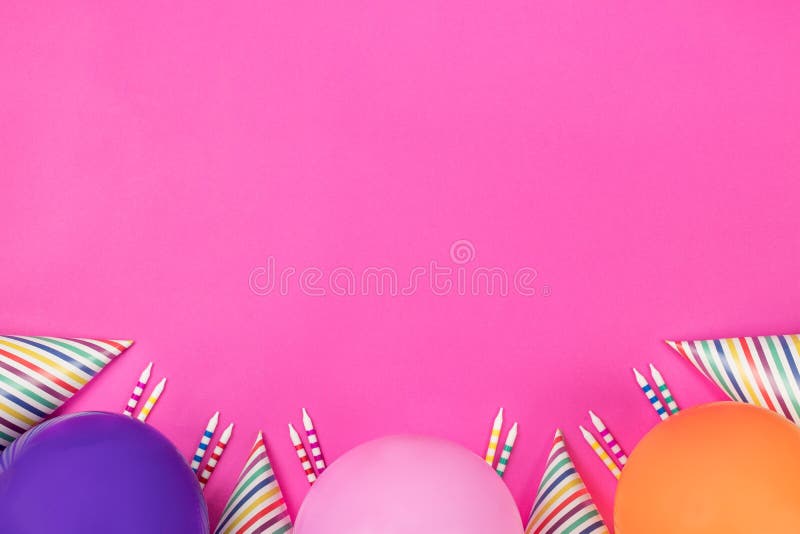 Dog with Birthday Party Hat and Balloons Stock Photo - Image of breed ...