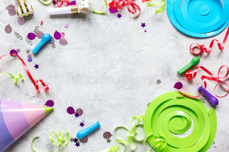 Download Birthday Party Frame With Hat For Mock-up On Stone ...