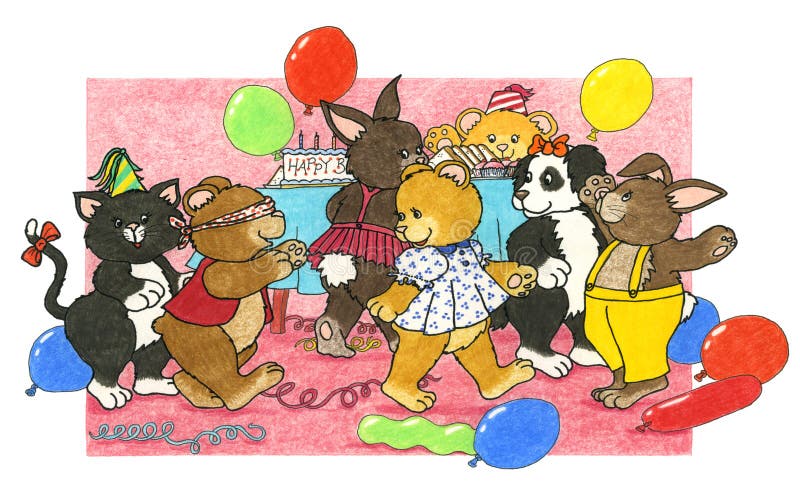 Birthday Party games stock illustration. Illustration of cute - 28469954