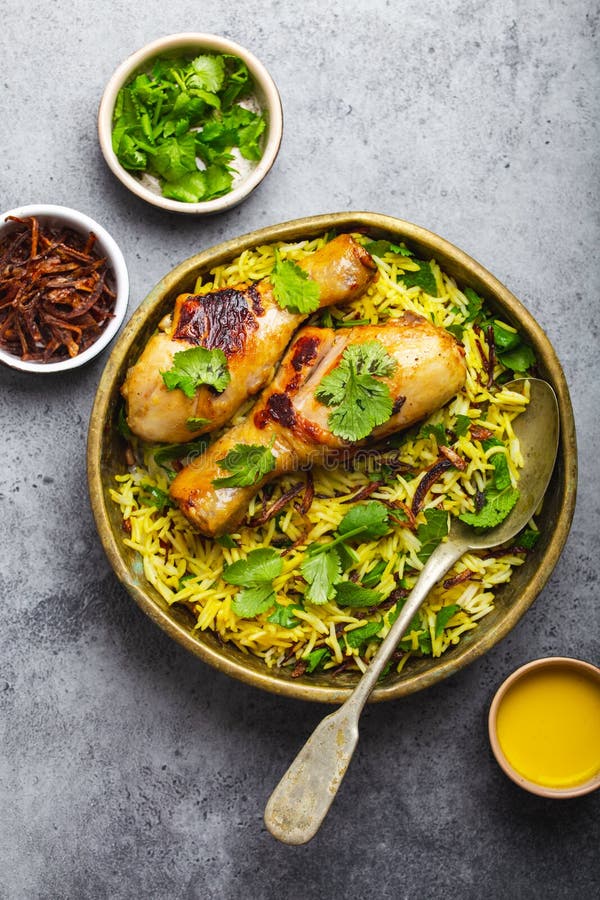 Biryani Chicken With Basmati Rice - Stock Image - Everypixel