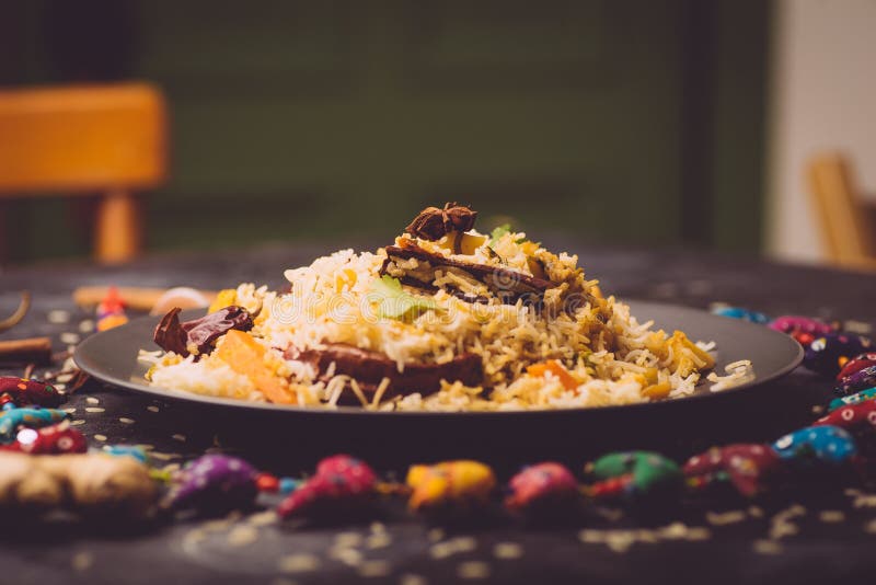 Biryani Rice Vegetable Biryani. Indian Basmati Rice, Curry Vegetables