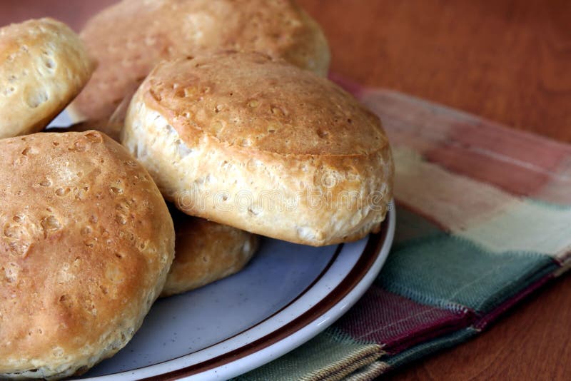 Homemade biscuits on wooden table with napkin. Homemade biscuits on wooden table with napkin