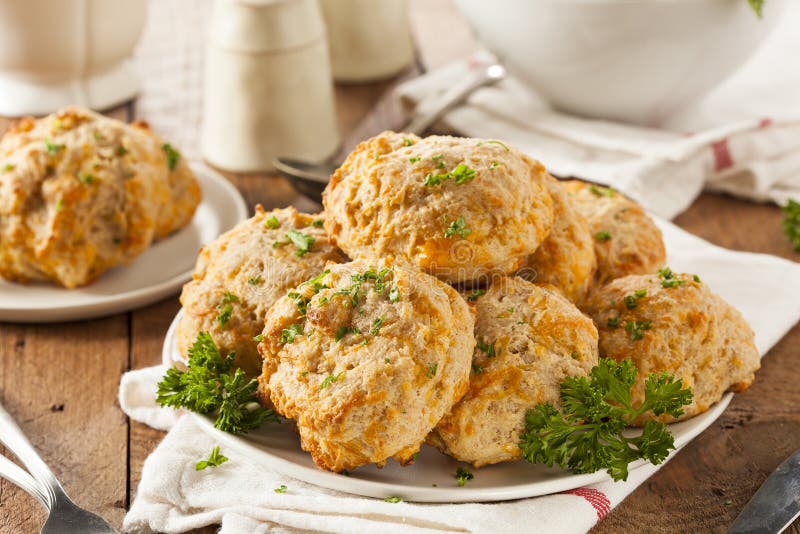 Homemade Cheddar Cheese Biscuits with Parsley. Homemade Cheddar Cheese Biscuits with Parsley