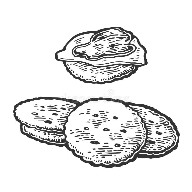 Biscoitos com manteiga e doce ilustração do vetor Biscoitos com manteiga e doce ilustração do vetor