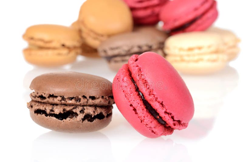 Macro macarons e biscoitos imagem de stock