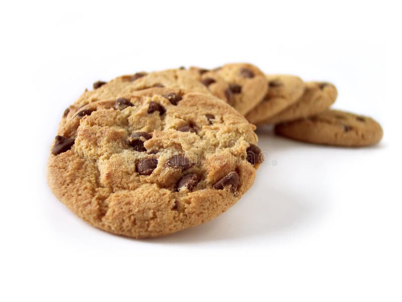 Biscotti di pepita di cioccolato 3 (percorso incluso) immagini stock libere da diritti