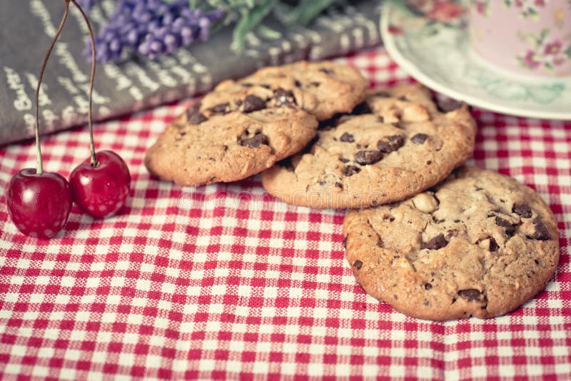 Biscotti di pepita di cioccolato fotografia stock libera da diritti Biscotti di pepita di cioccolato fotografia stock libera da diritti